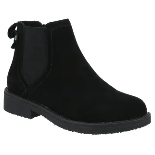 Hush Puppies Maddy Wide Wildleder Damen Schwarz Stiefel