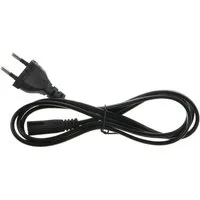 Trade-Shop AC Stromkabel EU-Stecker 2-Polig 1,5M Kaltgerätekabel Netzkabel, Stecker A: CEE7/16 Stecker (Eurostecker), Stecker B: IEC-C7 (Euro 8), 2-Pin Buchse / Kabellänge: 150cm / Spannung: 250V 2.5A