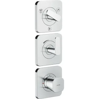 Hansgrohe Axor Citterio C Thermostatmodul 380/120, 49710000 cubic cut, mattschwarz, Unterputz, mit Rosetten