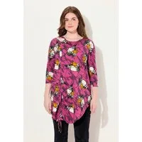Ulla Popken Longshirt Longshirt A-Linie Rundhals 3/4-Arm Biobaumwolle