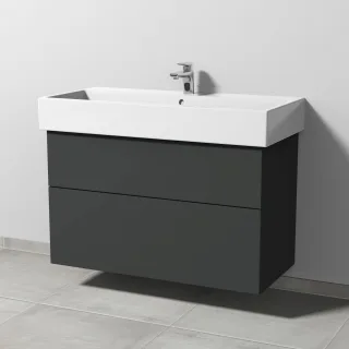 Sanipa 3way Waschtischunterbau zu Duravit Vero Air Waschtisch mit 2 Auszügen, Graphit-Matt SP4351B
