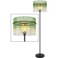 GLOBO LIGHTING Stehlampe, Leuchtmittel nicht inklusive, Stehleuchte Standlampe Wohnzimmerleuchte Flurlampe Metall Glas Grün H
