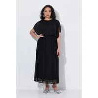 Ulla Popken Abendkleid Maxikleid Ballon-Oberteil Rundhals ärmellos