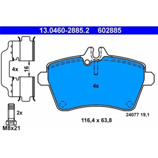 ATE Bremsbel?ge vorne Mercedes A-Klasse W169 A150 A160