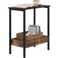 Woltu Beistelltisch (1-St), mit 2 Ablagen, Couchtisch mit Stauraum 50x55x25cm