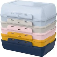Emsa Lunchbox Variabolo, Polyprophylen (PP), (Set, 6-tlg), platzsparend, verschiedene Farbkombinationen, spülmaschinenfest