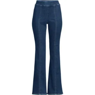 Travel-Schlagjeans High Waist, Damen,  Blau, Elasthan/Baumwoll-Mischung/Viskose-Mischung, by Lands' End