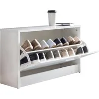 Wohnling Schuhbank WL5.271 SPLIT Weiß Schuhkipper Holz Flurbank Schuhschrank Sitzbank F (mit Sitzfläche Weiß, Schuhkipper Holz 80x47x24 cm), Kleine Flurbank Geschlossen, Sitzbank Schmal Flur