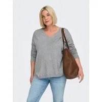 ONLY CARMAKOMA V-Ausschnitt-Pullover CARMARGARETA LS PULLOVER KNT NOOS Viskosemischung, regular fit