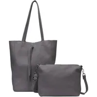 ITALYSHOP24 Schultertasche Damen XXL Tasche Shopper Umhängetasche Hobo City Tote A4 Shopping Bag (je nach Auswahl, Weekender Handtasche mit Schmucktasche, große Henkeltasche Workbag inkl. CrossOver Bag mit extra Umhängegurt), leichte Cross Over Body 