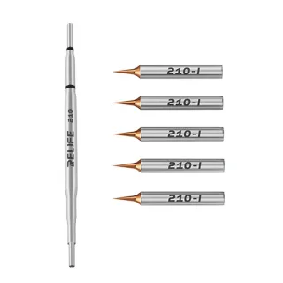 RELIFE 210 Soldering Iron Tips Set With Handle 0.1mm Replaceable Tip For Micro Soldering Phone Screen Flying Jumper Wire