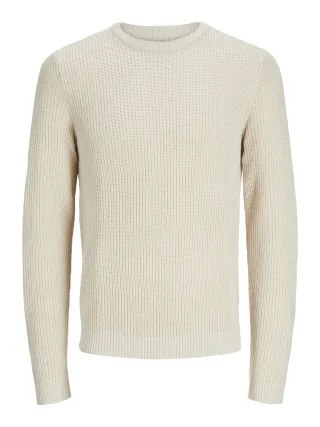 JACK&JONES - JJELEWIS KNIT CREW NECK SN moonbeam - Gr. - XL