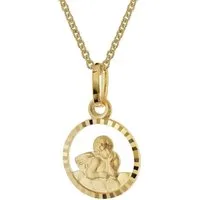 trendor Kette mit Anhänger Kinder-Anhänger Amor Gold 333/8K + vergoldete Silberkette