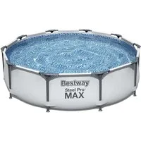 BESTWAY Framepool BESTWAY Steel Pro MAX 366x76cm Stahlrahmenbecken, grau