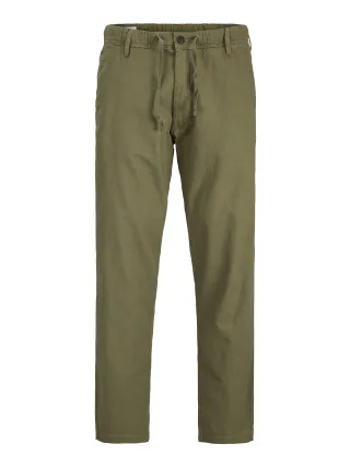 JACK&JONES - JPSTKANE HYBRID BONDI LINEN JOGGER SN Deep Lichen Green - Gr. - XS