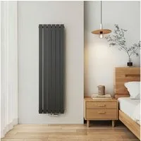 EMKE Heizkörper Flach Vertikal Einlagig Design Paneelheizkörper Höhe: 160cm, Mittelanschluss Anthrazit