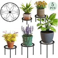 SURFOU Blumenständer 5er-Set Pflanzenständer Blumenhocker Pflanzenregal Blumenregal (aus Metall für Innen Außen Garten Pflanzen Blumentopf Ständer, für Pflanzentreppe Anti-Rost Eisen Display Rack), für Haus & Garten Dekoration