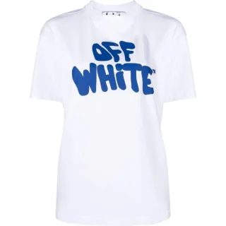 Off-White 70s Type Logo Casual Tee Weißes T-Shirt