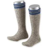 Lusana Trachtensocken Trachten Kinder Kniestrümpfe - L320RT - marine, mittelblau
