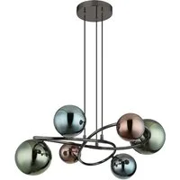 GLOBO LIGHTING LED-Hängeleuchte RIHA, Leuchtmittel wechselbar, Warmweiß, Hängelampe, Glas, Wohnzimmer, Esszimmer