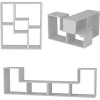 en.casa TV-Board (2 tlg), »Hustersurd« Modulares Möbelset Standregal Couchtisch Weiß