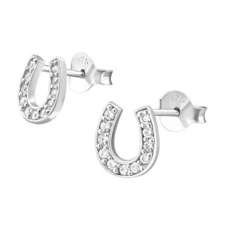 Hufeisen Gl?cksbringer Ohrringe aus 925 Silber