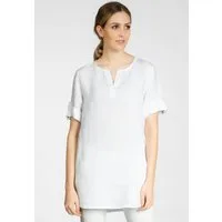 Caspar Longbluse BLU023 lange elegante Damen Halbarm Sommer Leinenbluse