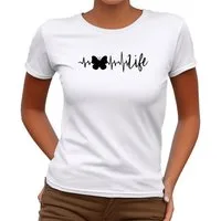 Banco Print-Shirt Damen "Butterfly Life" Unifarben Premium T-Shirt Rundhals langlebiger Druck