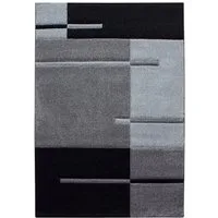 Teppium Teppich Kariert Design, Rechteckig, Höhe: 13 mm, Designer Wohnzimmer Teppich Kurzflor handgearbeiteter Konturenschnitt