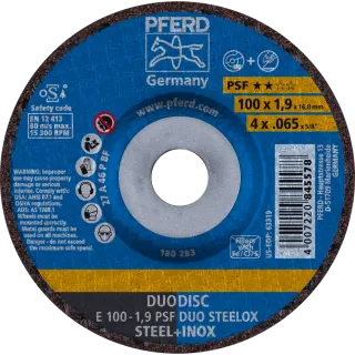 PFERD TOOLS DUODISC Trenn-/Schleifscheiben PSF DUO STEELOX für Stahl/Edelstahl - 62010630
