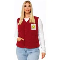Worldclassca Fellimitatweste Worldclassca Teddy Weste Smiley Kuschelig Kurz Herbst Winter Ärmellos Neue Kollektion - Stilvolle und gemütliche Mode für Damen