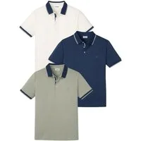 bonprix Poloshirt (Packung, 3-tlg., 3er) Regular Fit, Kurzarm, mit dezenter Bruststickerei, aus Baumwolle