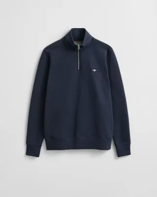 GANT - Shield Sweatshirt mit halblangem Reißverschluss evening blue - Gr. - XL