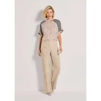 MADELEINE Bügelfaltenhose Lässige Sommerhose mit weitem Bein Stoffhose mit Formbund, Gürtelschlaufen, Taschen und Knöchellänge