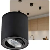 Sweet LED LED Deckenspots 7W LED Spot GU10 – dimmbar 530lm Aluminium schwarz 230V, Dimmfunktion, Leuchtmittel wechselbar, Warmweiß, 3000K, Deckenaufbauleuchte, Aufbaustrahler, Aufbauspots