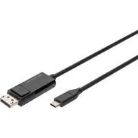 Adapterkabel USB-C <> DisplayPort, bidirektional schwarz, 2 Meter