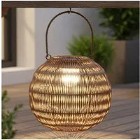 Spetebo Dekoobjekt LED Solar Kugel in Flechtoptik (27 cm, 1 St., warm weiß), Garten Kugelleuchte zum Hängen