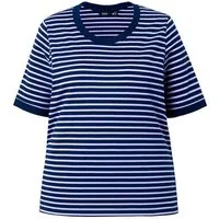 Ulla Popken T-Shirt T-Shirt Ringel Classic Rundhals Halbarm