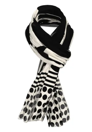 FRANK WALDER - Accessoires IVORY NOIR mit allover-Print ecru/schwarz - Gr. - 0