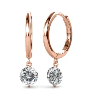 Grace Ohrringe - Roségold und Kristall