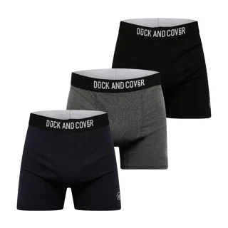 Duck and Cover - "Bronteen" Boxershorts für Herren, Baumwollmischung (3er-Pack) (Schwarz/Grau/Marine)