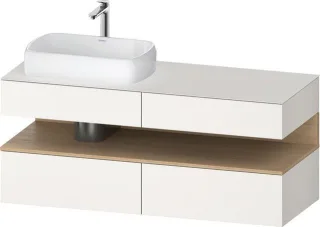 Duravit Qatego Konsolenwaschtischunterbau wandhängend Weiß Supermatt 1400x550x600 mm - QA47650308400 QA4765030840010