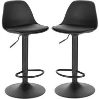 EUGAD Barhocker (2 St), 2er Set Gepolsterter Drehhocker mit Luftheber-Design, Kunstleder