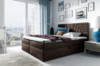 Boxspringbett Schlafzimmerbett 120x220cm LAZARO Nr.4 Braun inkl. Bettkasten