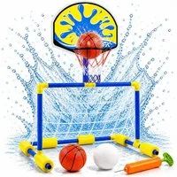 Athlejoy Wasserspiel 2 in 1 Wasserspiel Basketballkorb & Wasserballtor – inkl. Bälle, (1 tlg)