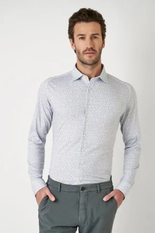 DESOTO - Casual Kent 1/1 blue polygons - Gr. - XXL