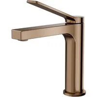 EMKE Waschtischarmatur Badezimmer Mischbatterien Einhebel Wasserhahn für Aufsatzbecken Kupfer (Mischbatterie) Höhe 12,5 cm, mit heißes und kaltes Wasser, chrom/Schwarz/Rose Gold/Weiß