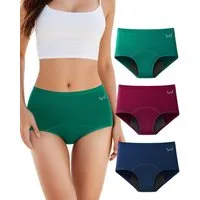 TANSTC Periodenslip Periodenslip Periodenunterwäsche starke Blutung Damen (Packung, 3er-Pack) auslaufsicher, für starke Tage geeignet, mehrlagiger Schutz, waschbar