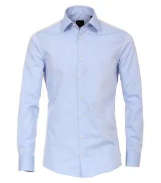 VENTI - Popeline Hemd unifarben extra langer Arm 69cm blau - Gr. - 40