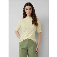 s.Oliver Kurzarmshirt T-Shirt T-Shirt aus Lochspitze mit Wellenkante